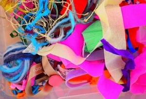 section of brightly coloured paper for crafting